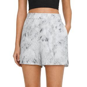 Lululemon Flat-Front Relaxed High-Rise Shorts Womens 4 In Aquila Grey Multi 4.5”